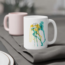 Load image into Gallery viewer, Paint It The F* Out Mug - Yellow Teal Heart