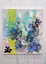 Load image into Gallery viewer, Burn original painting by Tania LaCaria displaying hanging on a white wall in the artist's studio