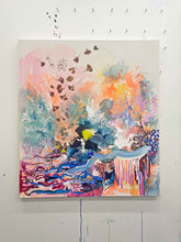 Load image into Gallery viewer, No Hard Feelings by Tania LaCaria hanging on display in the artist's studio.