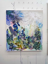 Load image into Gallery viewer, Whisper original painting by Tania LaCaria displayed hanging on a white wall in the artist's studio