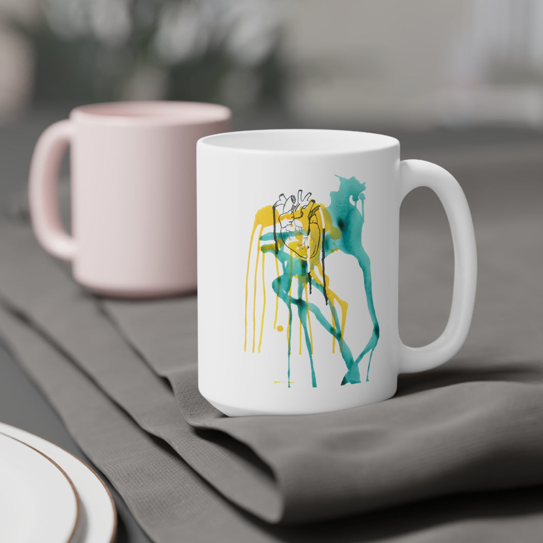 Paint It The F* Out Mug - Yellow Teal Heart