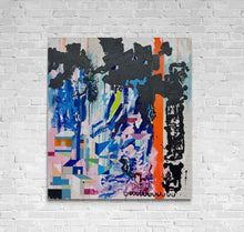 Load image into Gallery viewer, Long Lost original painting by Tania LaCaria shown hanging on a white brick wall.
